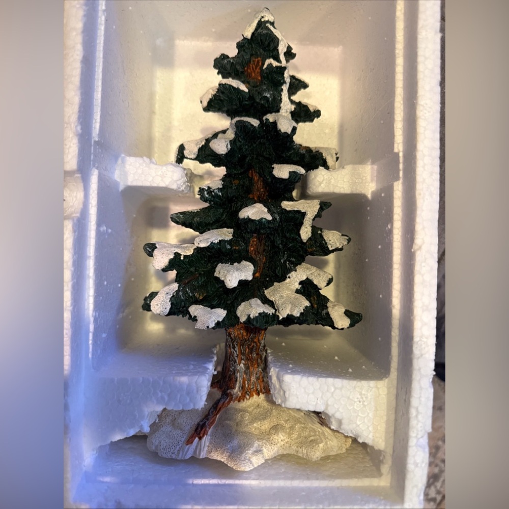 Lemax Green and White Snowy Pine Tree Decor